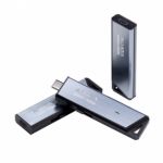 Pendrive Adata 128g USBC Metálico Retráctil Silver