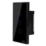 Interruptor De Pared Sonoff 3 Bot. Wifi + Rf Negro