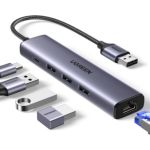 Hub Ugreen Usb A Ethernet+ 3 Usb Gray