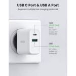 Ugreen Cargador De Pared 38w Usb + Usb-c Blanco