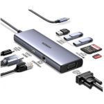 Ugreen Hub 4k Tipoc Usb 9 en 1/hdmi/vga/rj45/sd/pd