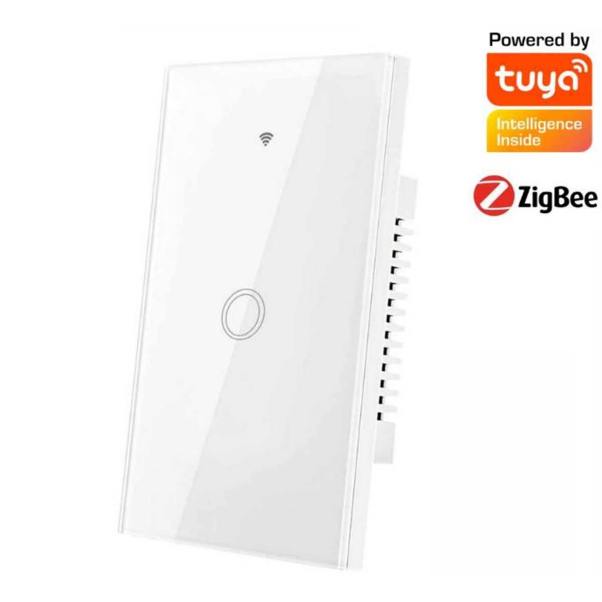 Interruptor Inteligente de Cristal ZigBee. Sin o Con Cable Neutro y Control  por app Smart Life o Tuya. 2 vías.