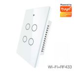 Interruptor Tactil De Pared 4 Bot Wifi+Rf433 Tuya